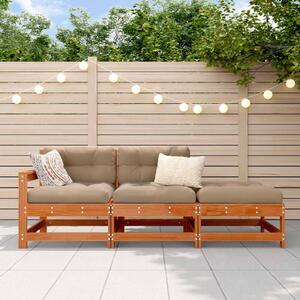 VidaXL Sarokkanapé egységek párnával Viaszbarna 190 x 62 x 70,5 cm