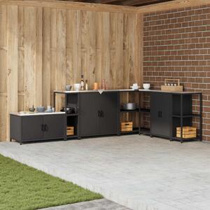 Konyhai Tárolás polcokkal tárolóval Fekete 30 x 50 x 92 cm Acél