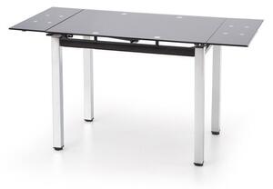 Asztal Houston 119 Fekete, 75x70x96cm, Hosszabbíthatóság, Edzett üveg, Fém