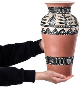 Terrakotta Dekor váza 40 Barna Fekete SIAK