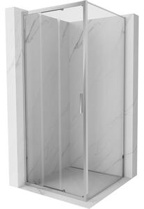 Mexen Exo, tolóajtós zuhanykabin, 80 cm-es ajtó + 80 cm-es oldalfal, átlátszó üveg, króm, 8153-080-080-01-00