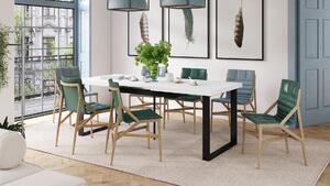 AVELLA Fehér matt – Loft stílusú asztal nappaliba/étkezőbe kinyitható akár 3,1 m-ig!