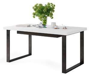 AVELLA Fehér matt – Loft stílusú asztal nappaliba/étkezőbe kinyitható akár 3,1 m-ig!