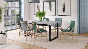 AVELLA Világos Atelier Beton - Loft stílusú asztal nappaliba/étkezőbe kinyitható akár 3,1 m-ig!