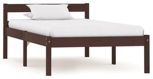 VidaXL sötétbarna tömör fenyőfa ágykeret 90 x 200 cm