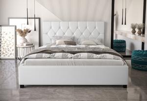 SWIFT kárpitozott ágy + matrac, 140x200, sioux white