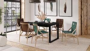 AVARI Fekete matt - Loft stílusú étkező/nappali asztal mely 270 cm-re bővíthető!