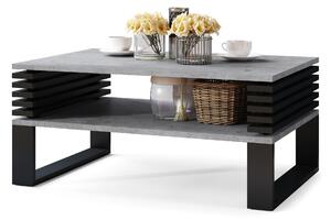 GOKEE Millenium beton / Fekete matt - modern dohányzóasztal polccal