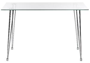Ezüst Étkezőasztal Üveglappal 120 x 70 cm WINSTON