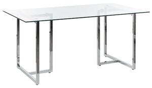 Ezüst Étkezőasztal Üveglappal 160 x 90 cm ENVIA