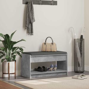 VidaXL Előtér pad Beton Szürke 83 x 38 x 45 cm Műanyag Fa és Szövet