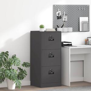 VidaXL Irattároló Szekrény fiókkal zárral Fekete 45,5 x 42 x 106,5 cm
