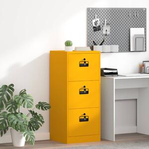 VidaXL Irattároló Szekrény fiókkal Mustár sárga 45,5 x 42 x 106,5 cm