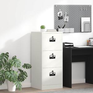 VidaXL Irattároló Szekrény fiókkal zárral Fehér 45,5 x 42 x 106,5 cm