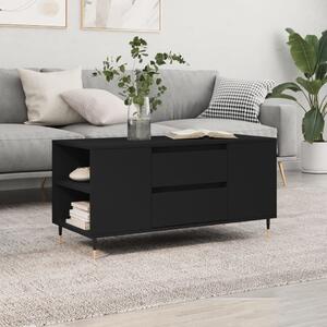 Fekete szerelt fa dohányzóasztal 102x44,5x50 cm