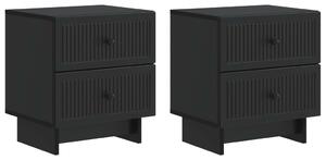 VidaXL Éjjeliszekrény 2 pcs Fekete 43 x 34,5 x 47,5 cm Szerelt Fa