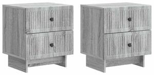 VidaXL Éjjeliszekrény fiókkal 2 pcs Szürke Sonoma 43 x 34,5 x 47,5 cm