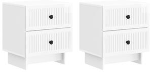 VidaXL Éjjeliszekrény 2 pcs Magasfényű Fehér 43 x 34,5 x 47,5 cm