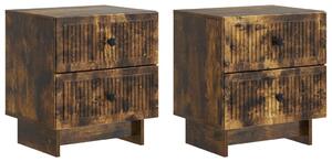VidaXL Éjjeliszekrény fiókkal 2 pcs Füstös Tölgy 43 x 34,5 x 47,5 cm