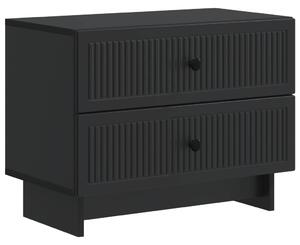 VidaXL Éjjeliszekrény fiókkal Fekete 62 x 34,5 x 47,5 cm Szerelt Fa