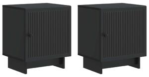 VidaXL Éjjeliszekrény 2 pcs Fekete 43 x 34,5 x 50 cm Szerelt Fa