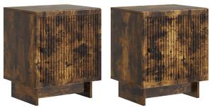 VidaXL Éjjeliszekrény 2 pcs Füstös Tölgy 43 x 34,5 x 50 cm Szerelt Fa