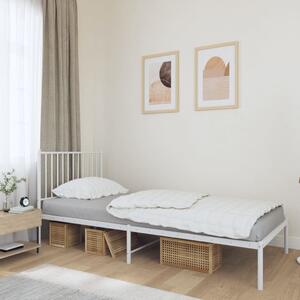 Fehér fém ágykeret fejtámlával 90x200 cm