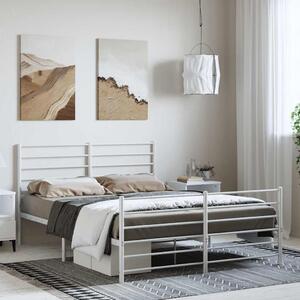 VidaXL fehér fém ágykeret fej- és lábtámlával 150x200 cm