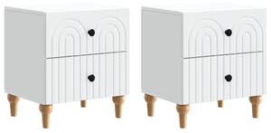 VidaXL Éjjeliszekrény fiókkal 2 pcs Fehér 43 x 34,5 x 48 cm Szerelt Fa