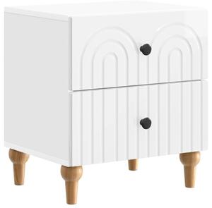VidaXL Éjjeliszekrény Magasfényű Fehér 43 x 34,5 x 48 cm Szerelt Fa