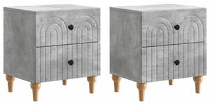 VidaXL Éjjeliszekrény 2 pcs Betonszürke 43 x 34,5 x 48 cm Szerelt Fa