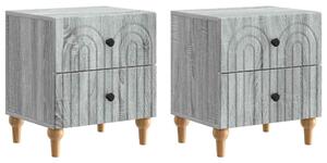 VidaXL Éjjeliszekrény 2 pcs Szürke Sonoma 43 x 34,5 x 48 cm Szerelt Fa