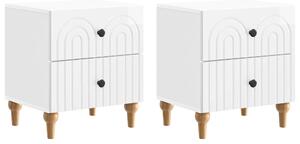 VidaXL Éjjeliszekrény fiókkal 2 pcs Magasfényű Fehér 43 x 34,5 x 48 cm