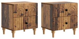 VidaXL Éjjeliszekrény 2 pcs Antik Fa 43 x 34,5 x 48 cm Szerelt Fa