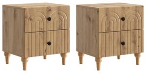 VidaXL Éjjeliszekrény fiókkal 2 pcs Kézműves Tölgy 43 x 34,5 x 48 cm