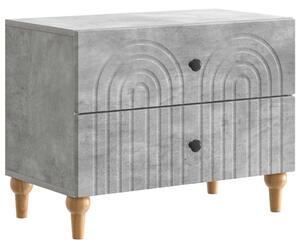 VidaXL Éjjeliszekrény fiókkal Betonszürke 62 x 34,5 x 48 cm Szerelt Fa