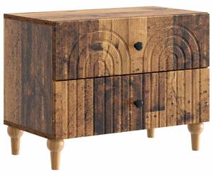 VidaXL Éjjeliszekrény fiókkal Antik Fa 62 x 34,5 x 48 cm Szerelt Fa