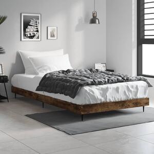 Füstös tölgy színű szerelt fa ágykeret matrac nélkül 90x200 cm