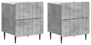 VidaXL Éjjeliszekrény 2 pcs Betonszürke 43 x 34,5 x 49,5 cm Szerelt Fa
