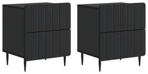 VidaXL Éjjeliszekrény 2 pcs Fekete 43 x 34,5 x 49,5 cm Szerelt Fa
