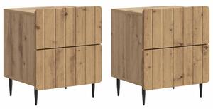 VidaXL Éjjeliszekrény fiókkal 2 pcs Kézműves Tölgy 43 x 34,5 x 49,5 cm