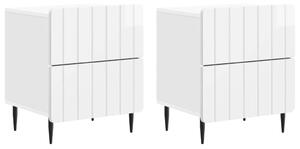 VidaXL Éjjeliszekrény 2 pcs Magasfényű Fehér 43 x 34,5 x 49,5 cm