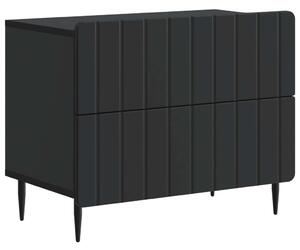 VidaXL Éjjeliszekrény fiókkal Fekete 62 x 34,5 x 49,5 cm Szerelt Fa