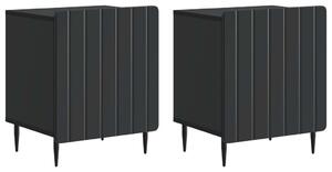 VidaXL Éjjeliszekrény 2 pcs Fekete 43 x 34,5 x 52 cm Szerelt Fa