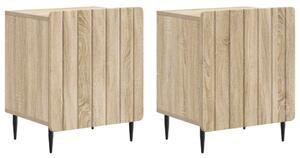 VidaXL Éjjeliszekrény 2 pcs Sonoma Tölgy 43 x 34,5 x 52 cm Szerelt Fa