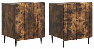 VidaXL Éjjeliszekrény 2 pcs Füstös Tölgy 43 x 34,5 x 52 cm Szerelt Fa