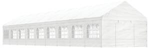 Fehér polietilén pavilon tetővel 20,07 x 4,08 x 3,22 m