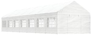 Fehér polietilén pavilon tetővel 15,61 x 4,08 x 3,22 m