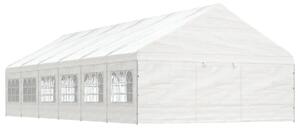 Fehér polietilén pavilon tetővel 13,38 x 5,88 x 3,75 m