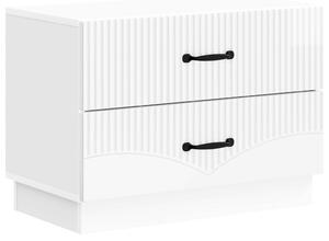 VidaXL Éjjeliszekrény Magasfényű Fehér 62 x 34,5 x 44,5 cm Szerelt Fa